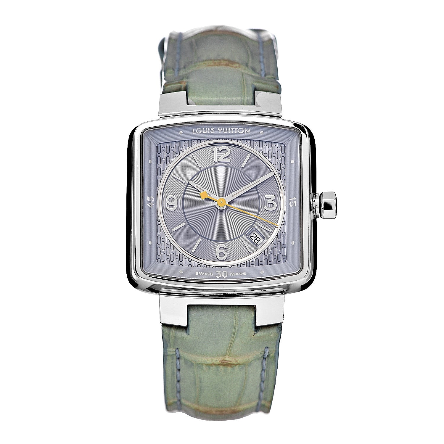 Louis Vuitton Stainless Steel Alligator 30mm Speedy Quartz Watch Blue 1 of 10