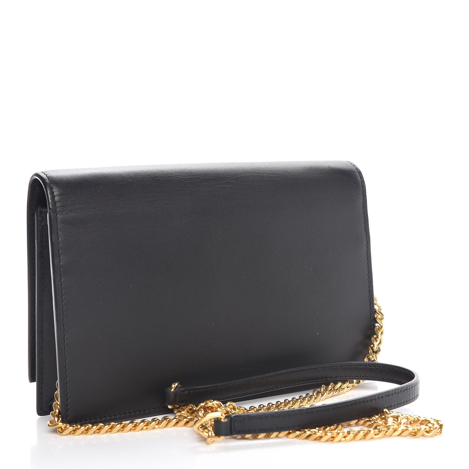 Saint Laurent Smooth Calfskin Classic Monogram Kate Tassel Chain Wallet Black 3 of 7