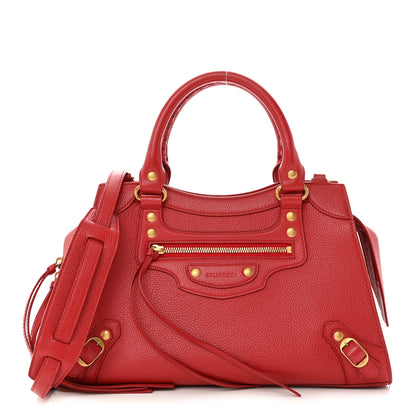 Balenciaga Grained Calfskin Neo Classic Gold Hardware S City Medium Red 1 of 10