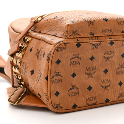 MCM Visetos Small Side Stud Stark Backpack Cognac 8 of 9