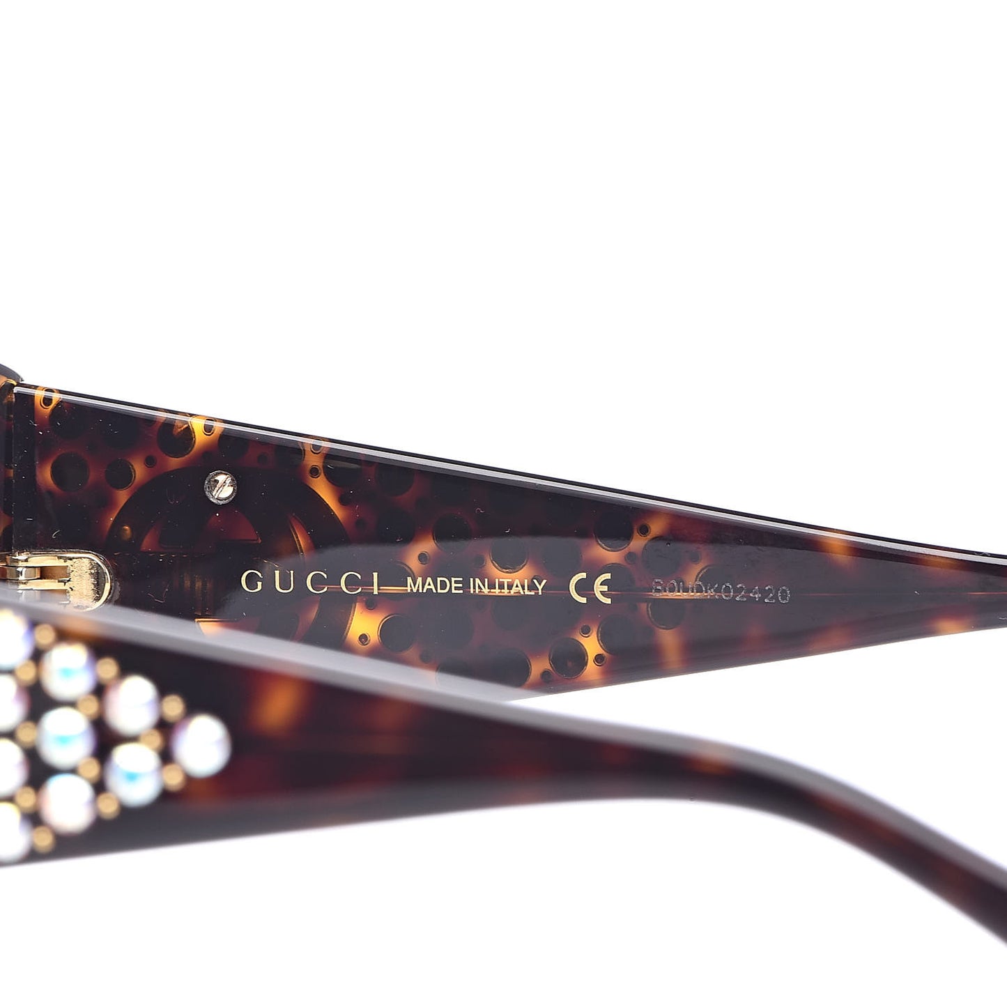 Crystal Rectangular Frame Sunglasses GG0357S Tortoiseshell