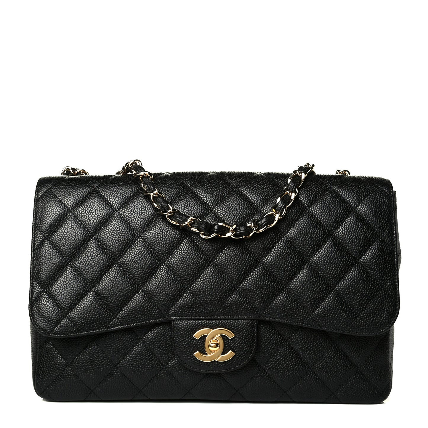 Caviar Quilted Jumbo Single Flap Black