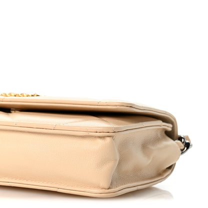 Chanel Lambskin Quilted Chanel 19 Wallet On Chain WOC Beige 10 of 12