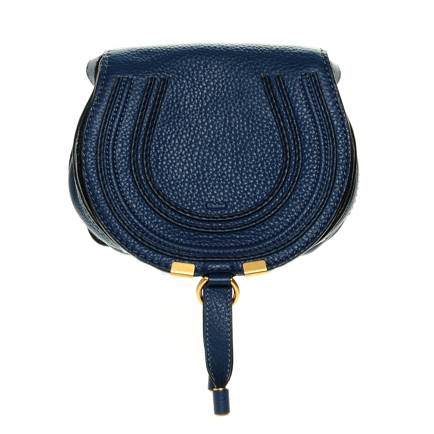 Chloe Calfskin Mini Marcie Round Crossbody Bag Royal Navy 1 of 7
