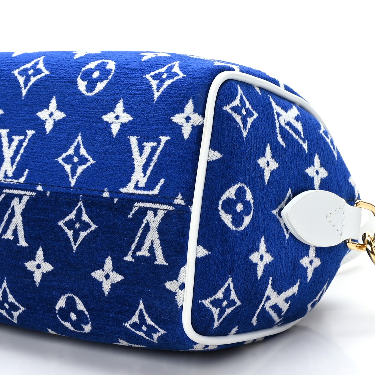 Jacquard Velvet Monogram LV Match Speedy Bandouliere 20 Blue