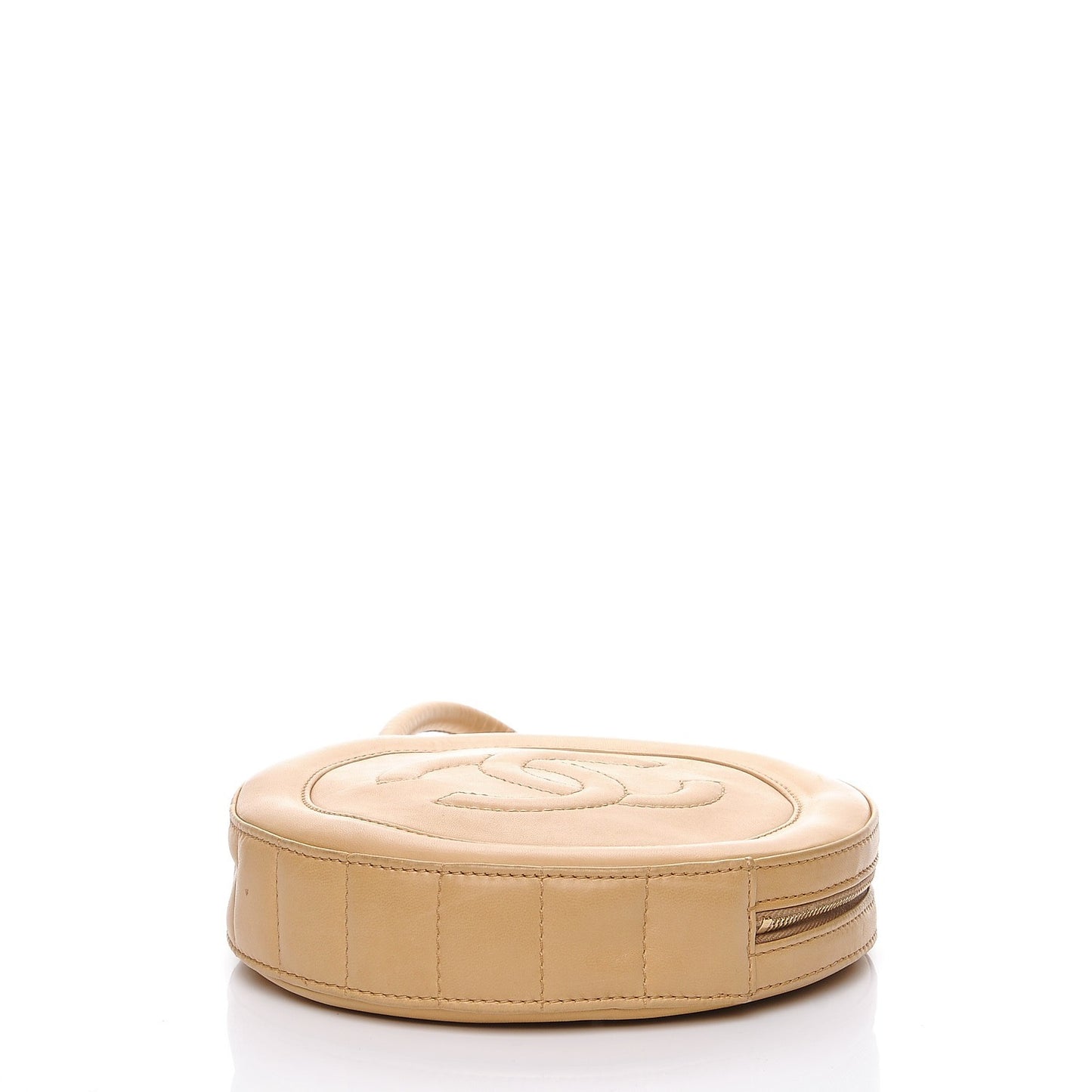 Lambskin Quilted CC Wristlet Beige