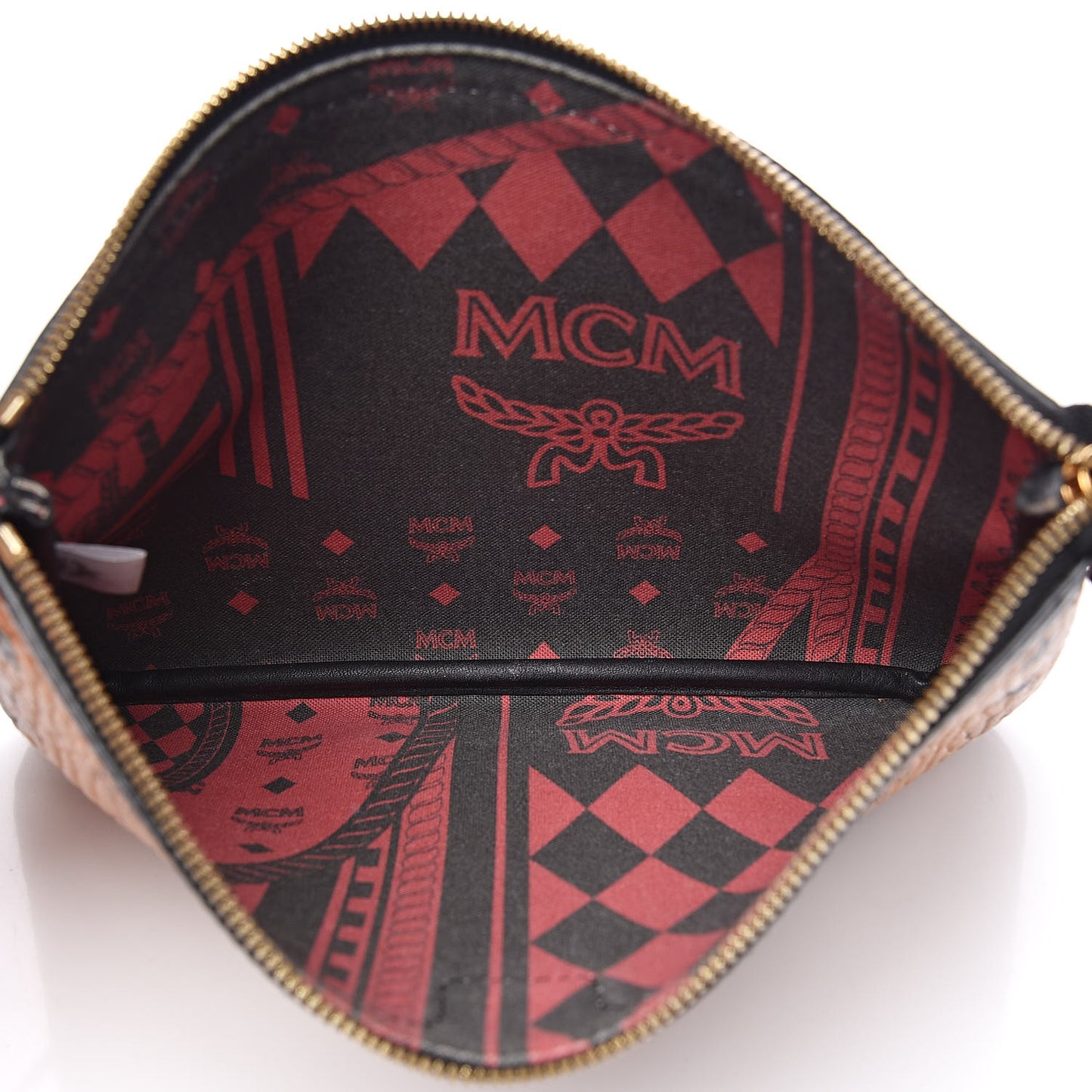 Visetos Medium Stark Wristlet Pouch Cognac Black