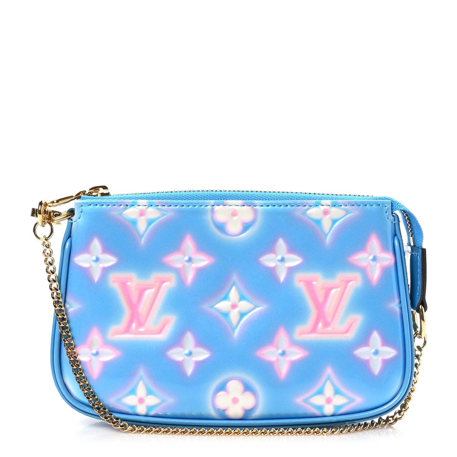 Louis Vuitton Vernis Valentine Mini Pochette Accessories Baby Blue Neon 1 of 9