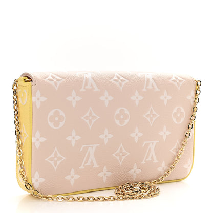 Louis Vuitton Empreinte Spring in the City Felicie Pochette Chain Wallet Pink Beige Yellow 3 of 10