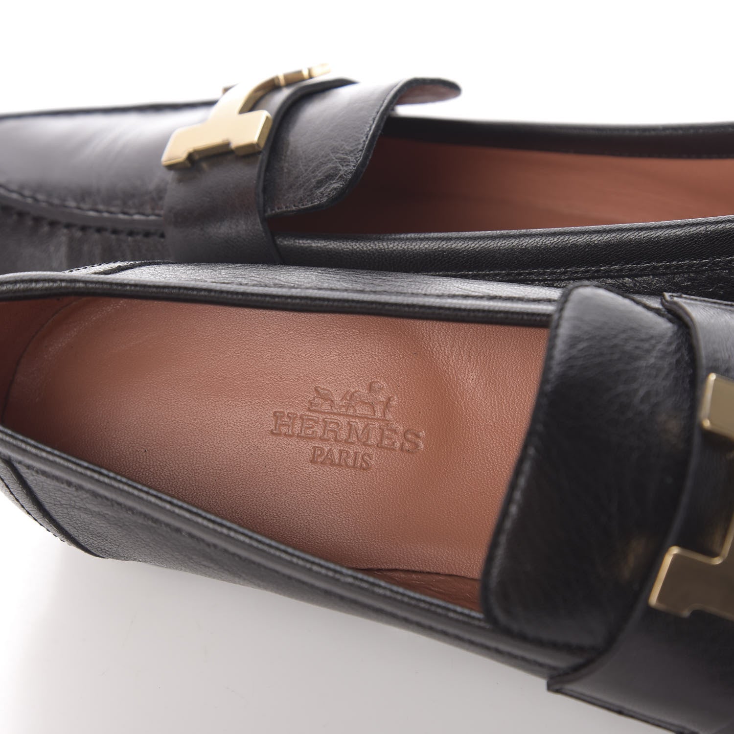 Hermes Goatskin Paris Loafers 36.5 Black 10 of 11