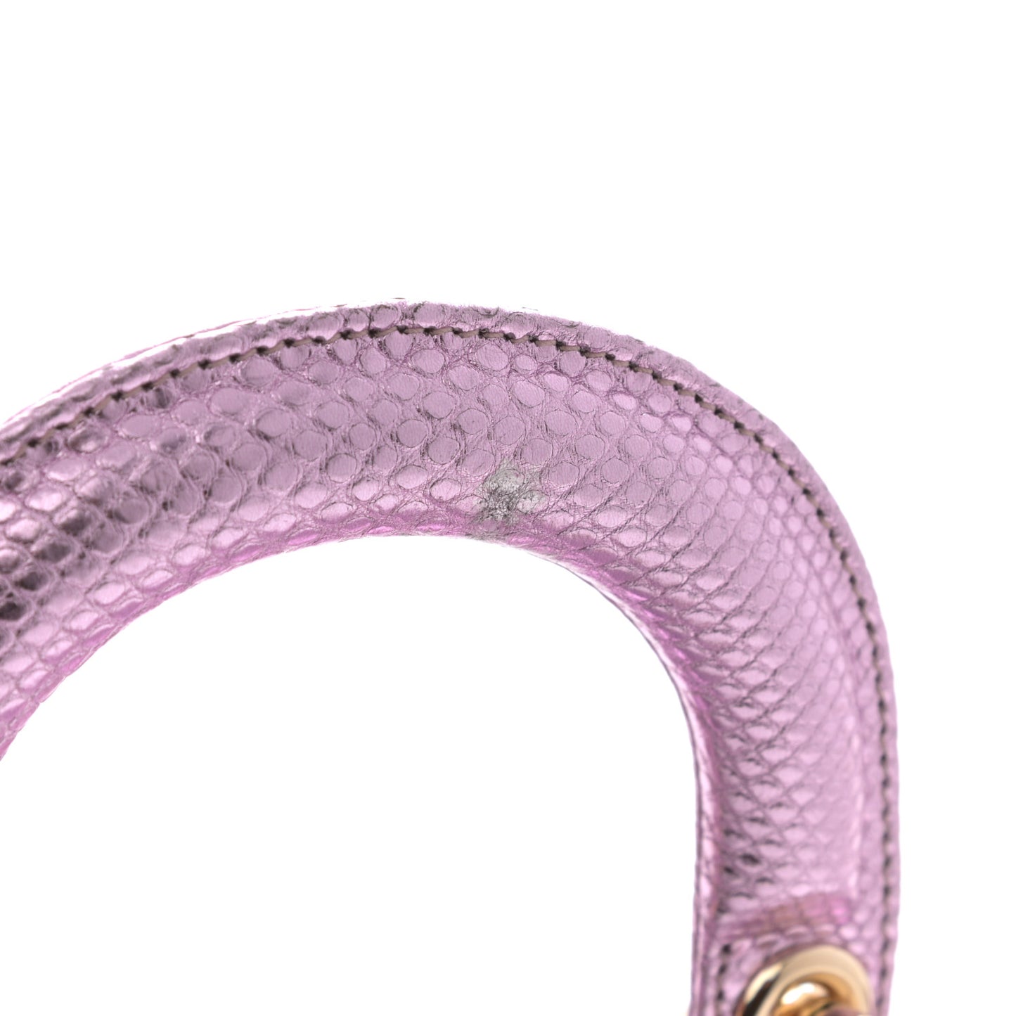 Metallic Snakeskin Mini Lady Dior Pink