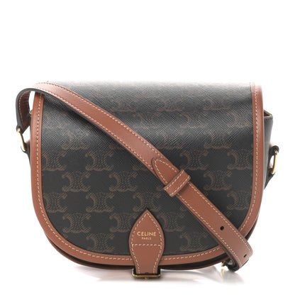 Celine Triomphe Canvas Medium Folco Bag Tan 1 of 11