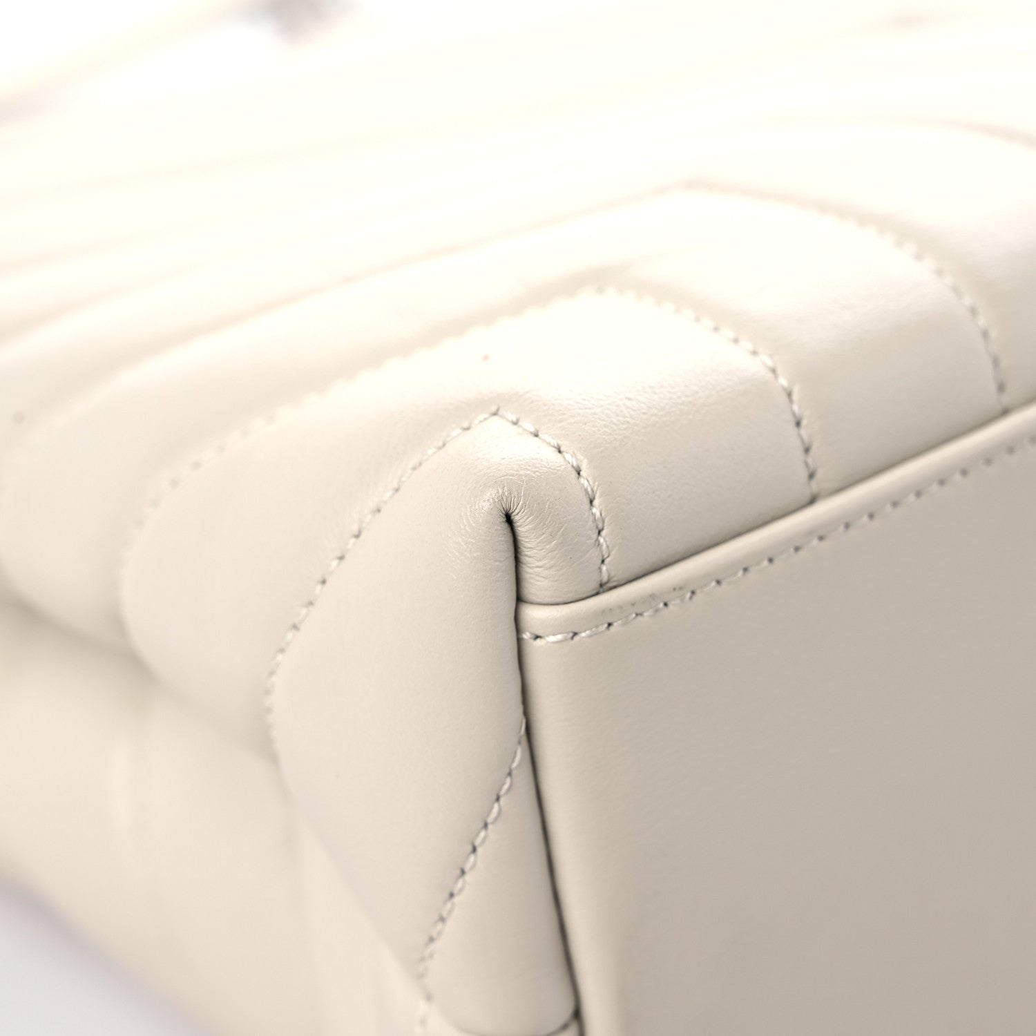 Saint Laurent Calfskin Y Quilted Monogram Medium Loulou Chain Satchel Ivory 11 of 15