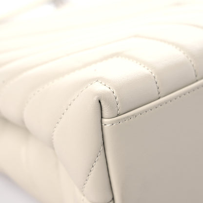 Saint Laurent Calfskin Y Quilted Monogram Medium Loulou Chain Satchel Ivory 11 of 15