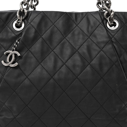 Chanel Calfskin Quilted Large Coco Pleats Tote Black 10 of 12