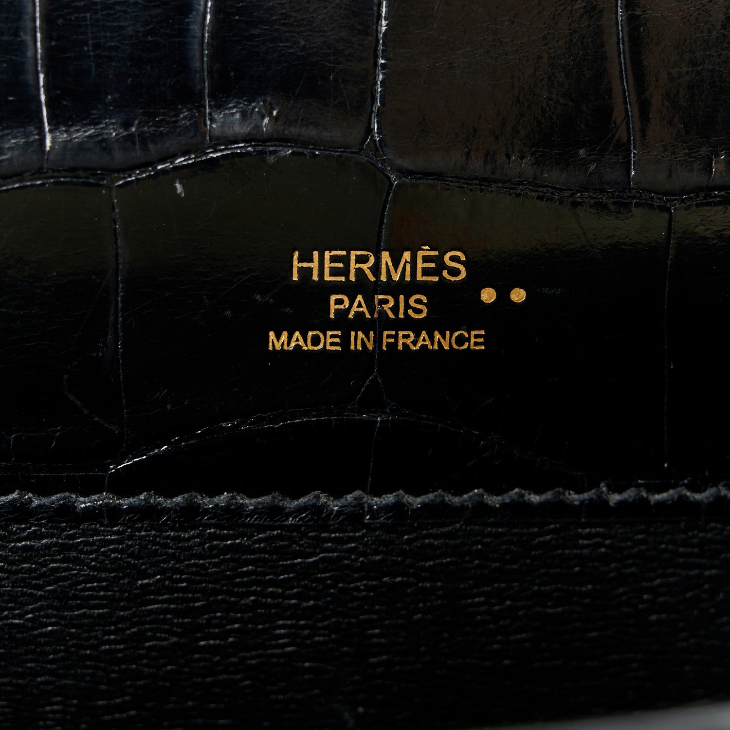 Hermes Shiny Niloticus Crocodile Kelly Cut Pochette Black 6 of 10