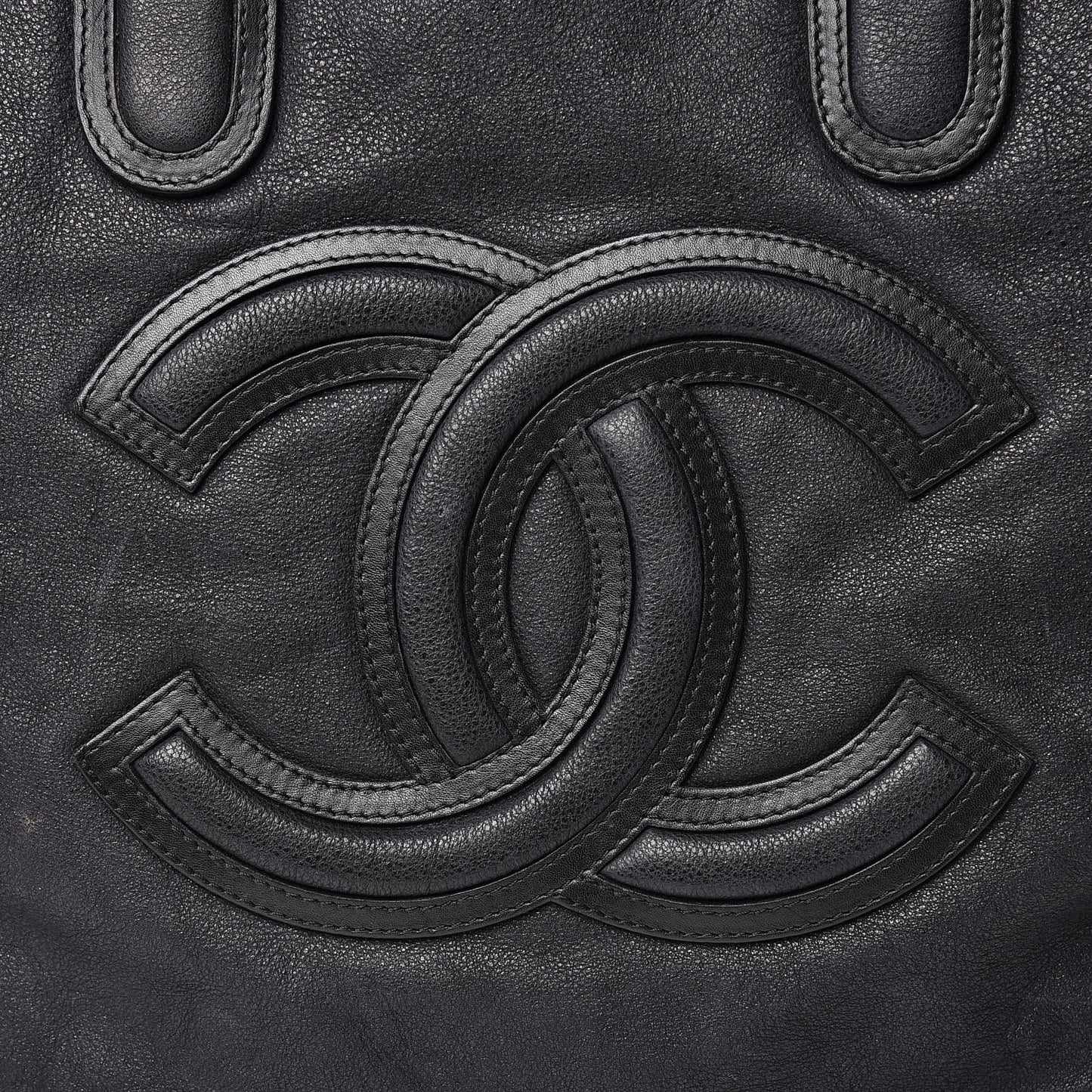 Washed Calfskin Tote Black