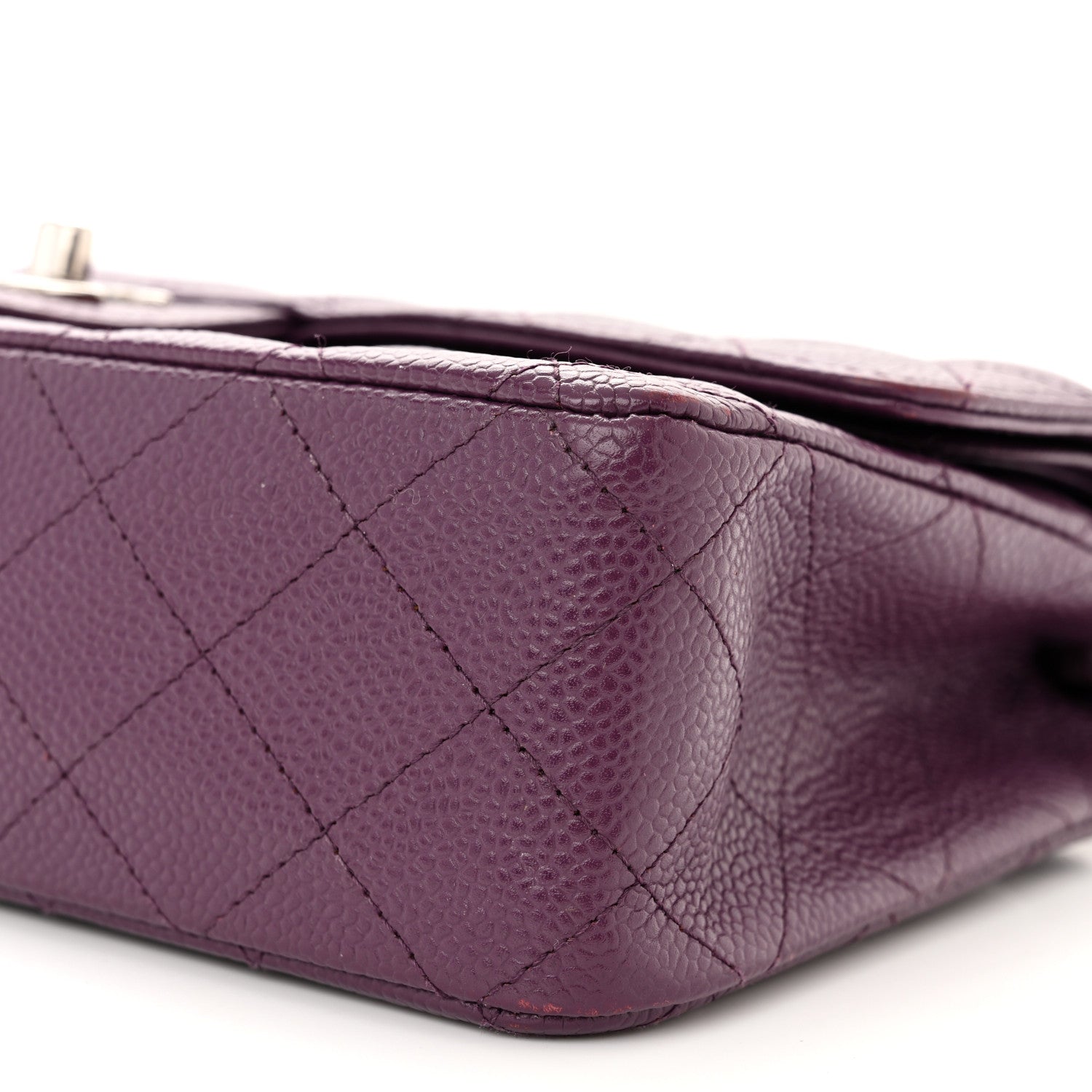 Chanel Caviar Quilted Medium Double Flap Purple 9 of 10
