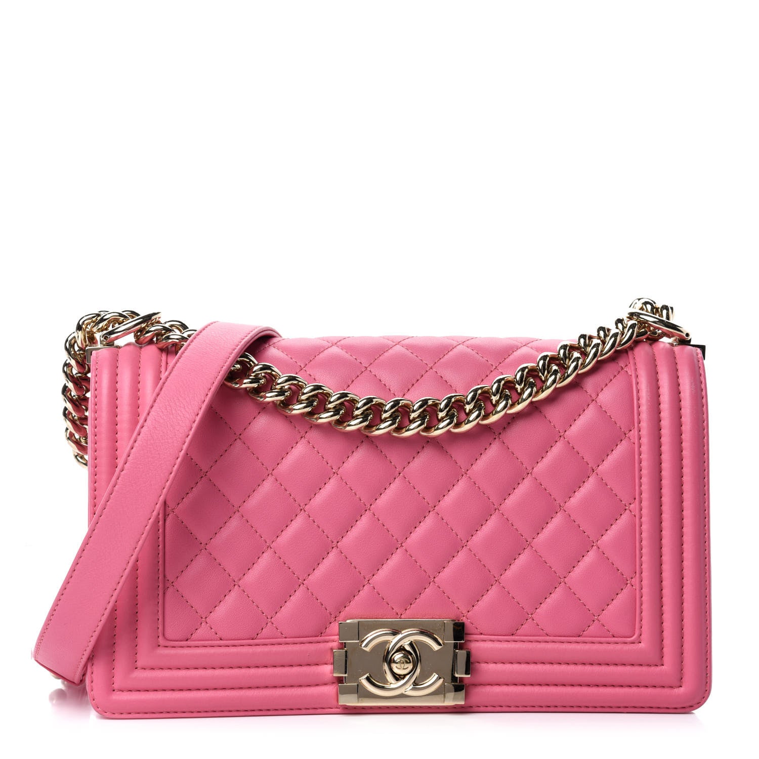 Chanel Lambskin Quilted Medium Boy Flap Pink 1 of 10