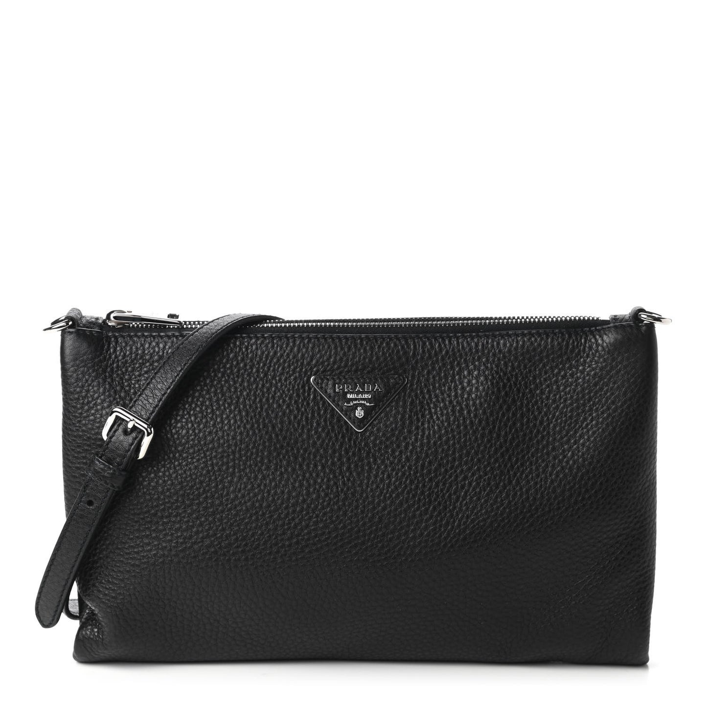Vitello Daino Crossbody Bag Black