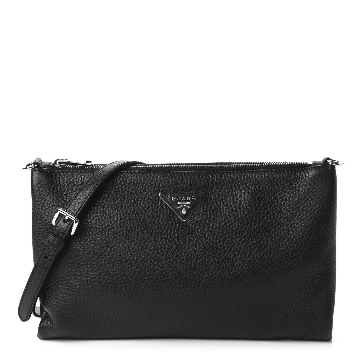 Prada Vitello Daino Crossbody Bag Black 1 of 10