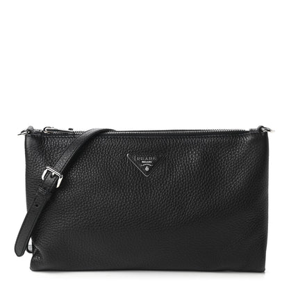 Prada Vitello Daino Crossbody Bag Black 1 of 10