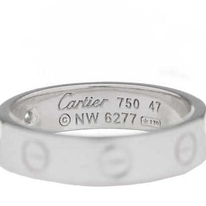 Cartier 18K White Gold Diamond 4mm LOVE Wedding Band Ring 47 4 4 of 4