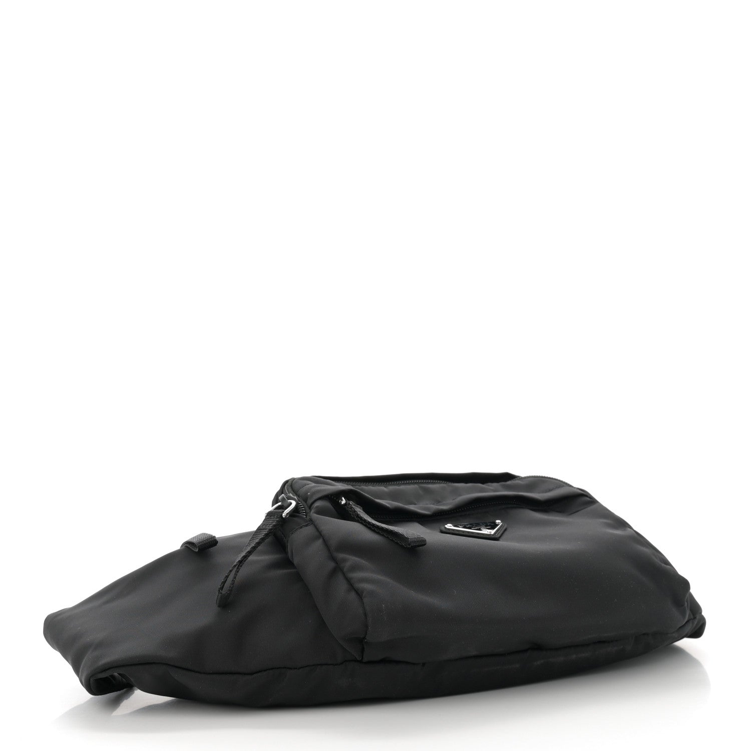 Prada Tessuto Nylon Double Pocket Belt Bag Black 4 of 10