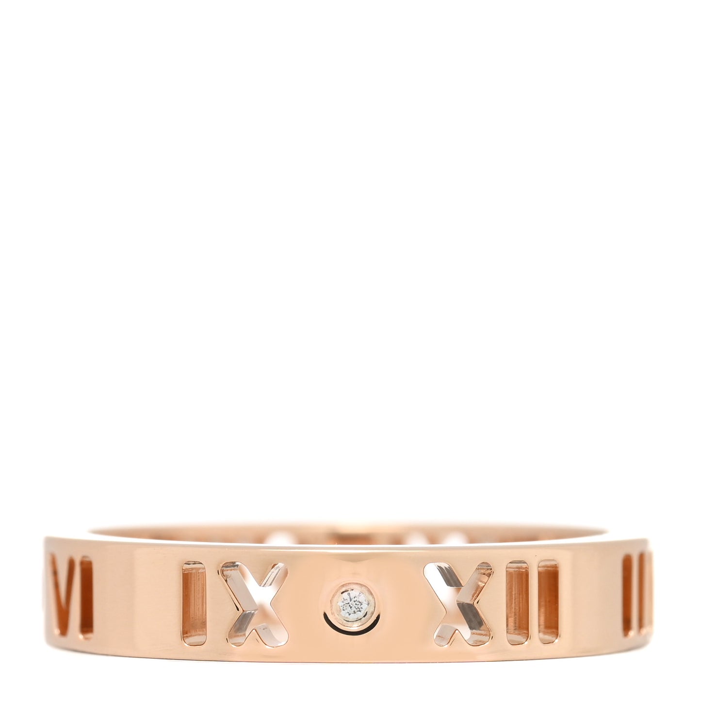 18K Rose Gold Diamond Atlas Pierced Ring 50 5.25