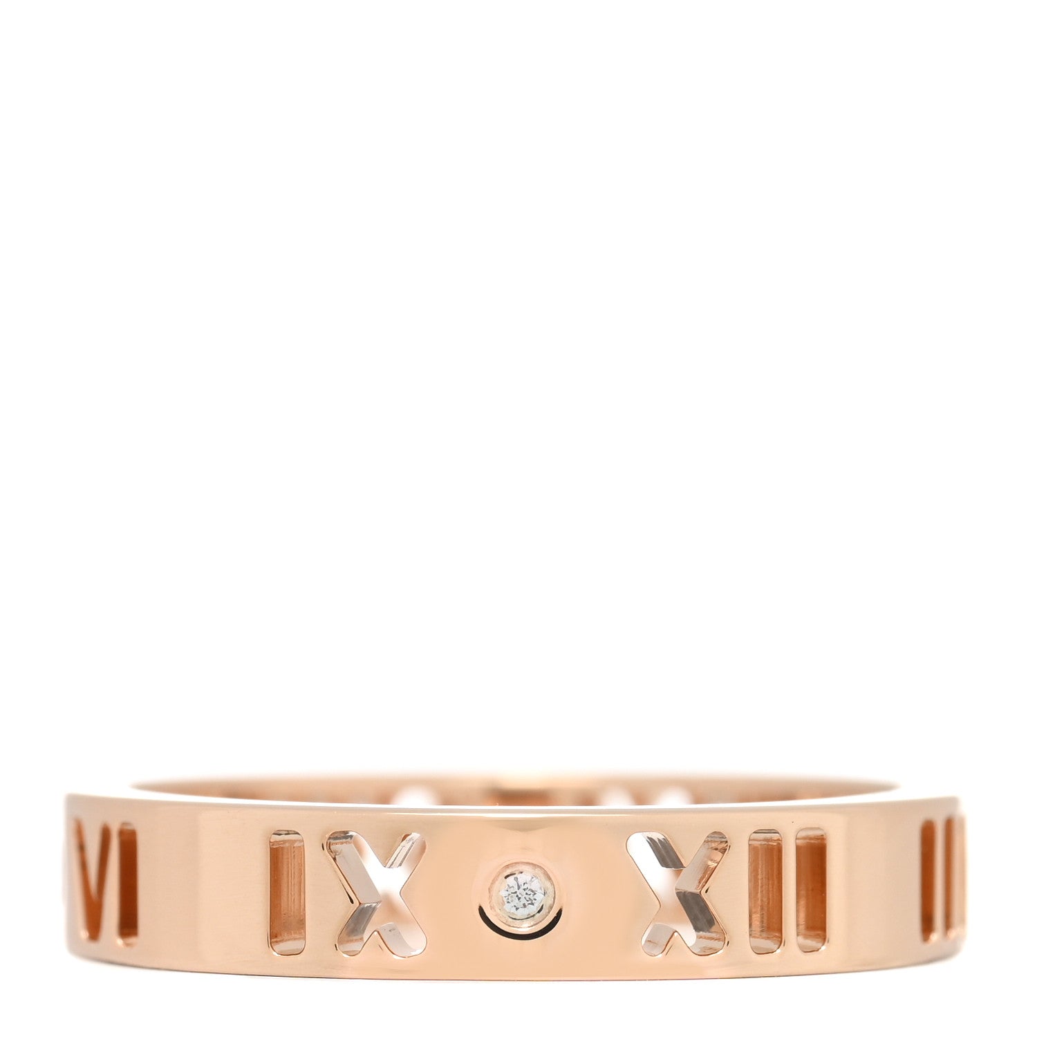 Tiffany 18K Rose Gold Diamond Atlas Pierced Ring 50 5.25 1 of 4