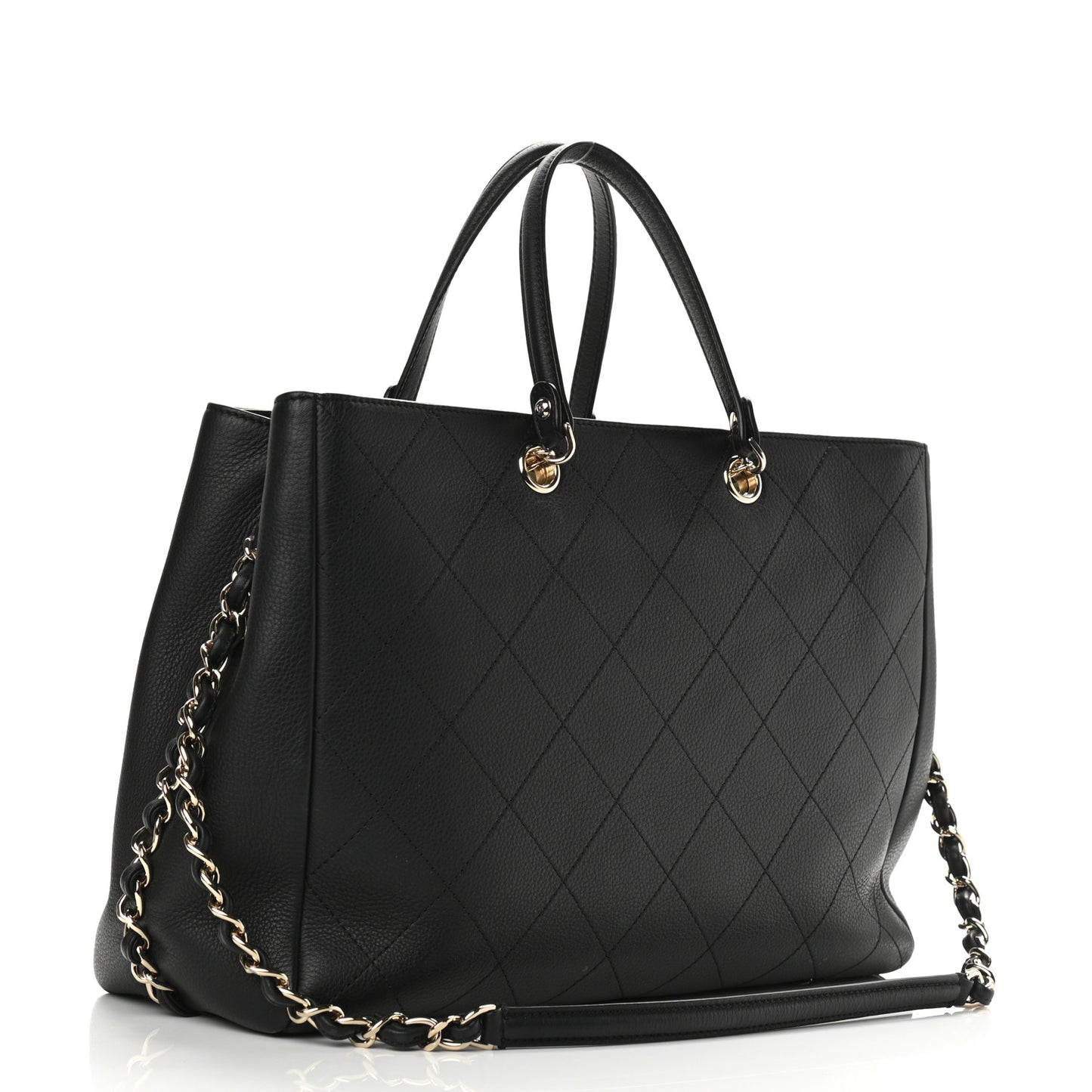 Bullskin Stitched Medium Shopping Bag Black