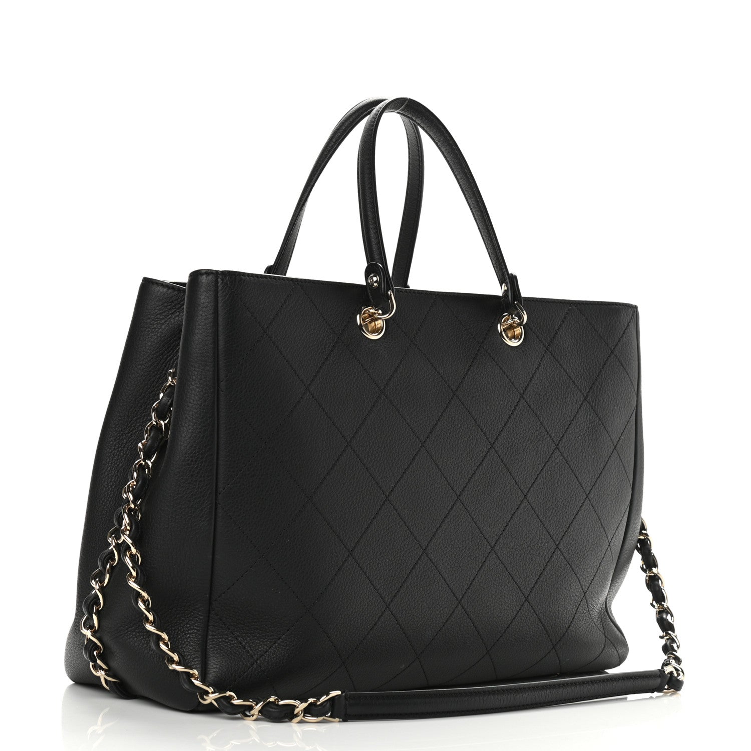Chanel Bullskin Stitched Medium Shopping Bag Black 3 of 13