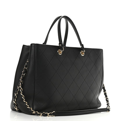 Chanel Bullskin Stitched Medium Shopping Bag Black 3 of 13