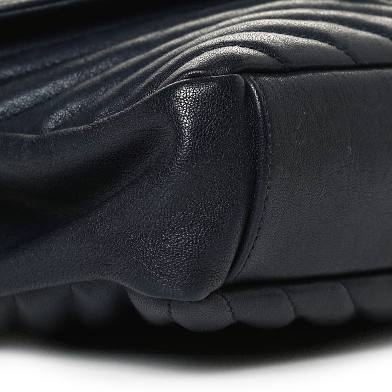 Saint Laurent Sheepskin Matelasse Chevron Monogram Medium College Bag Deep Marine 11 of 15