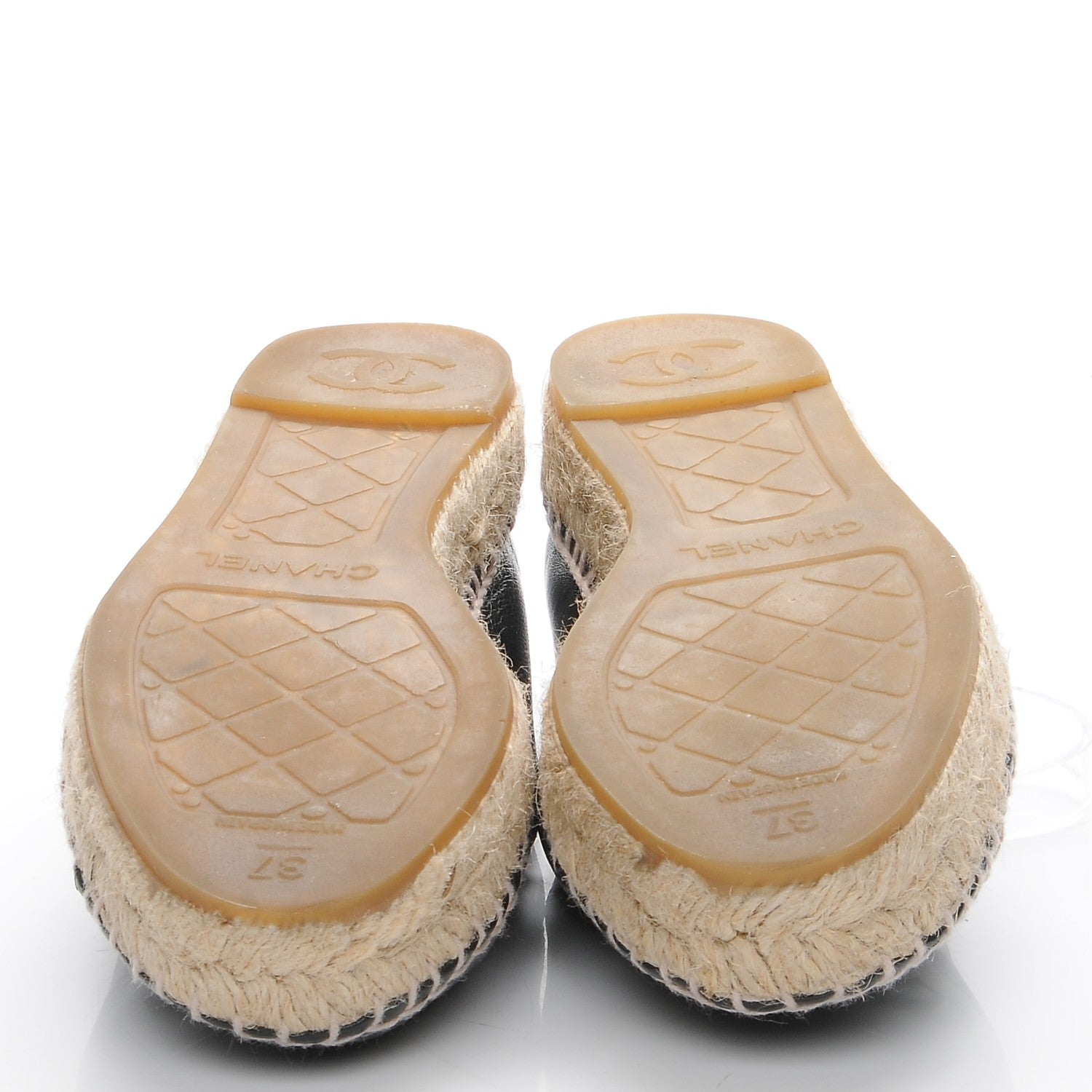 Chanel Lambskin CC Espadrilles 37 Black 5 of 9