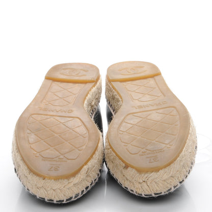 Chanel Lambskin CC Espadrilles 37 Black 5 of 9