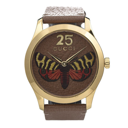 Gucci Stainless Steel Calfskin 38mm G-Timeless Moth Quartz Watch Brown 1 of 7