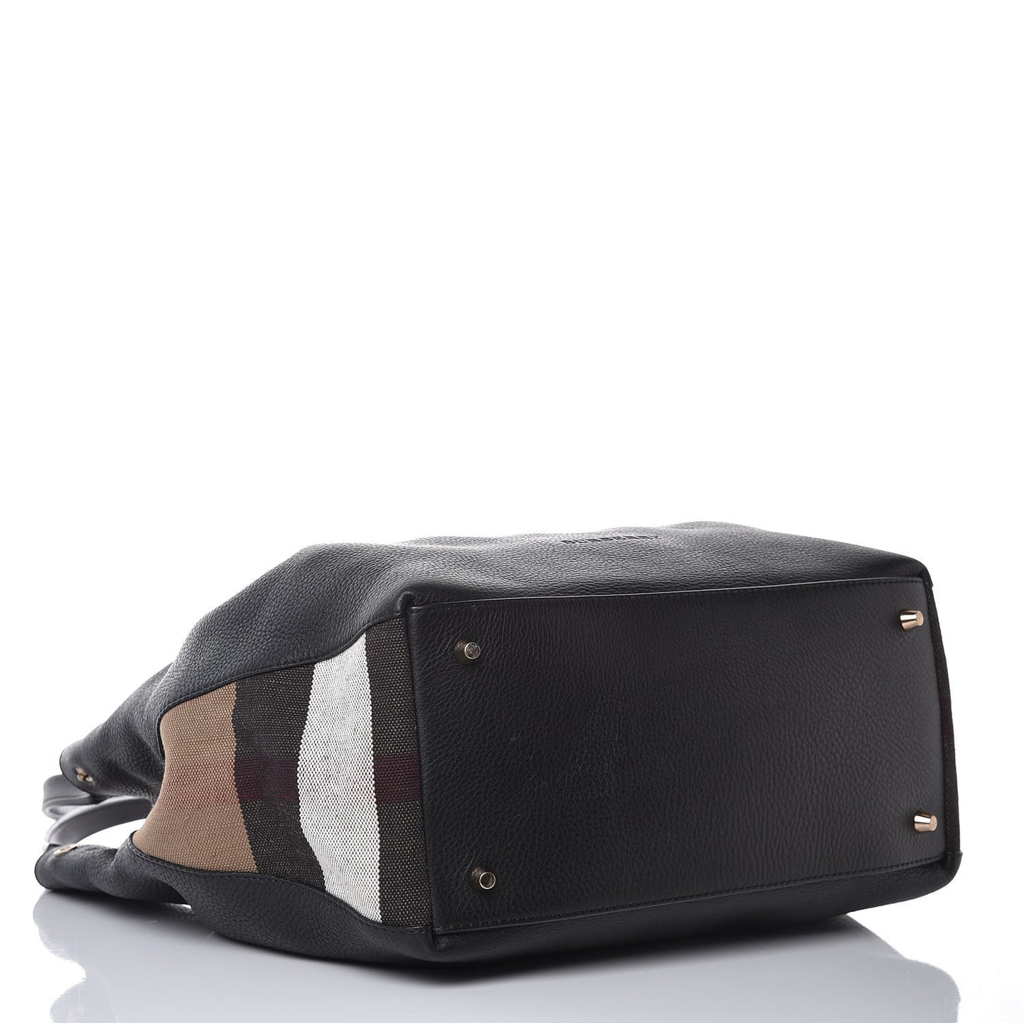 Grainy Calfskin House Check Medium Maidstone Black