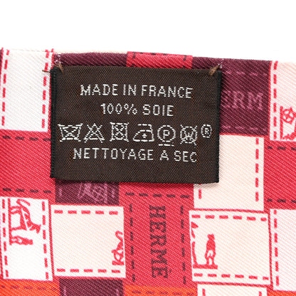 Hermes Silk Bolduc Au Carre Twilly Rouge Bordeaux Creme 4 of 4