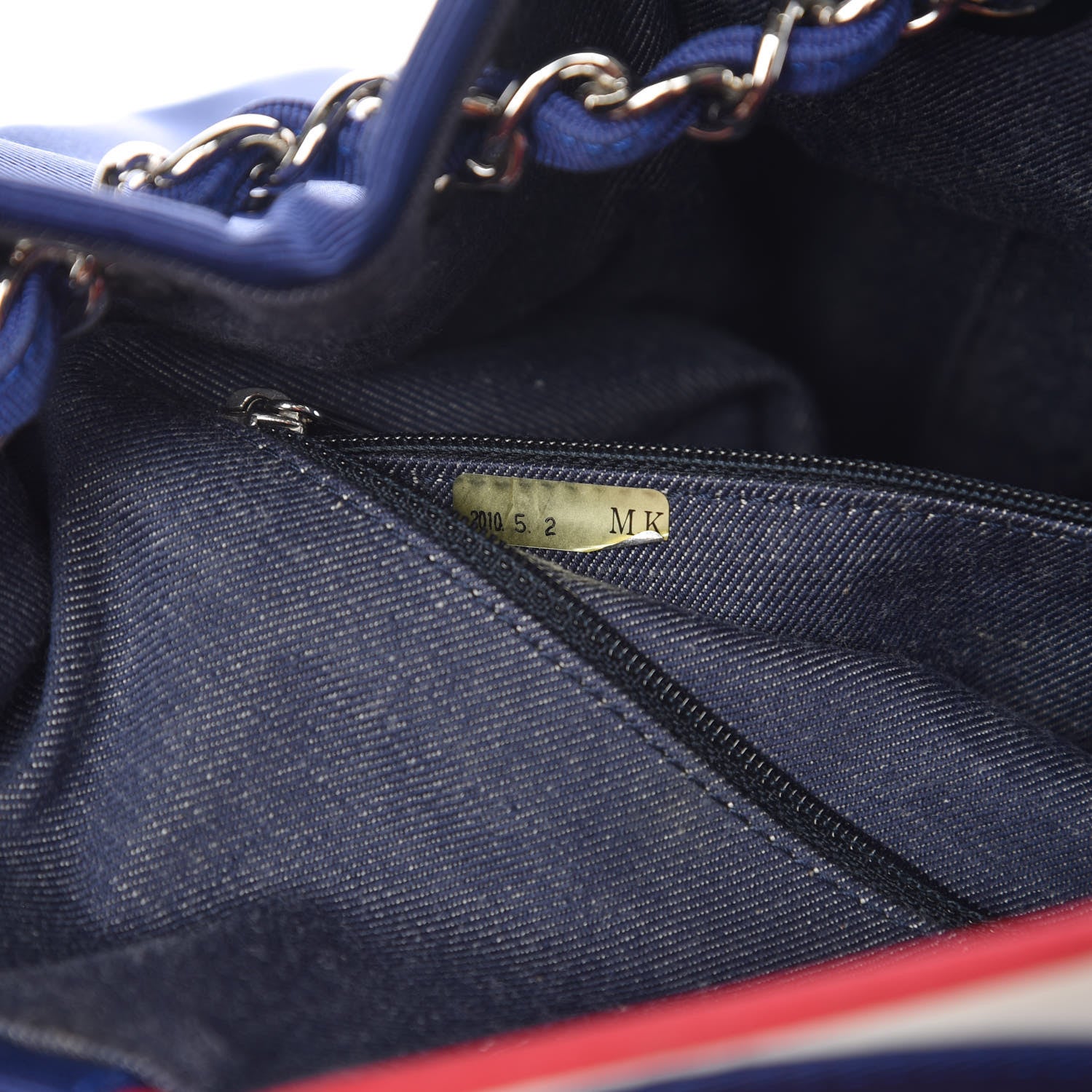 Chanel Striped Canvas CC Shopping Tote Blue Red White 8 of 13