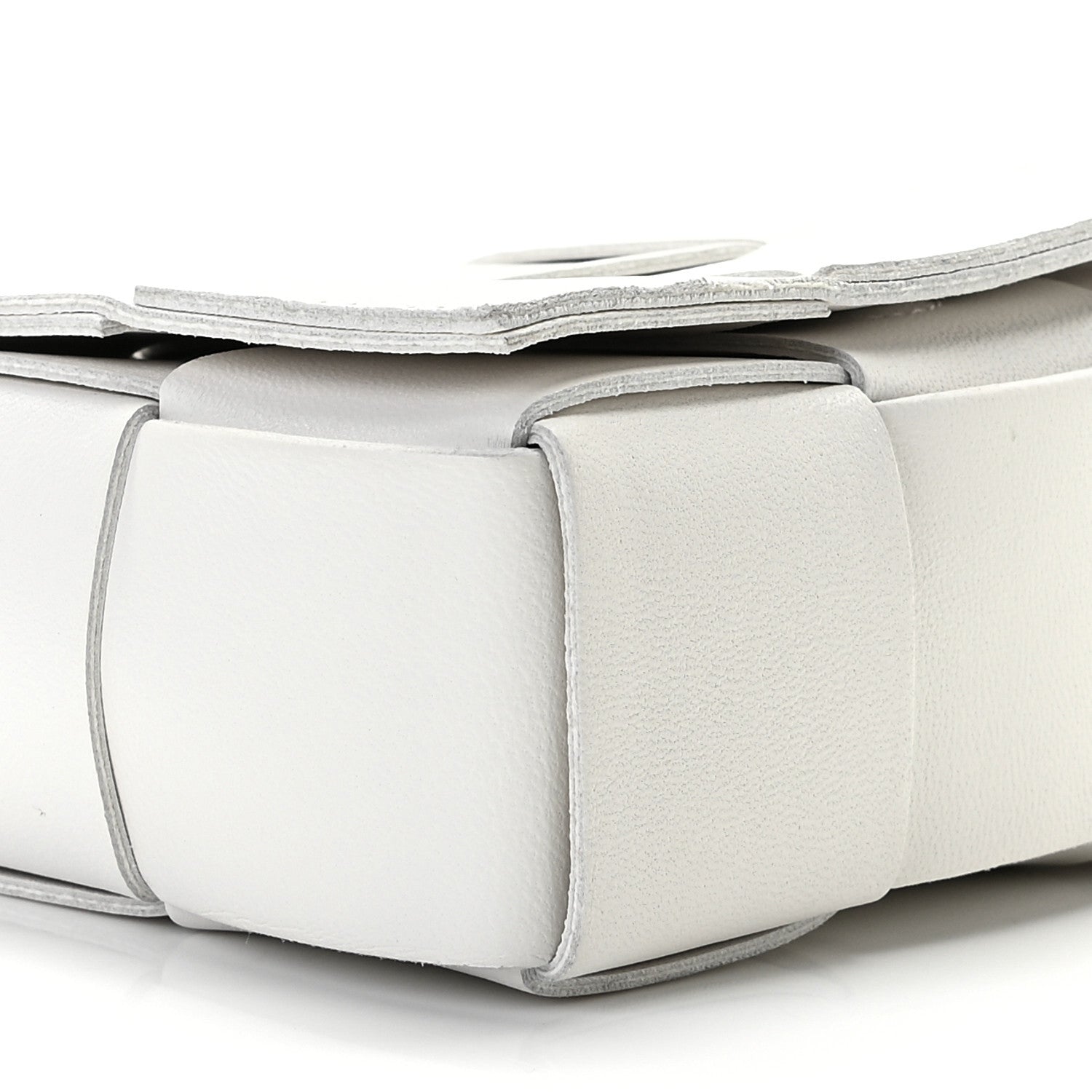 Bottega Veneta Lambskin Maxi Intrecciato Extra Mini Cassette Crossbody Bag White 6 of 8