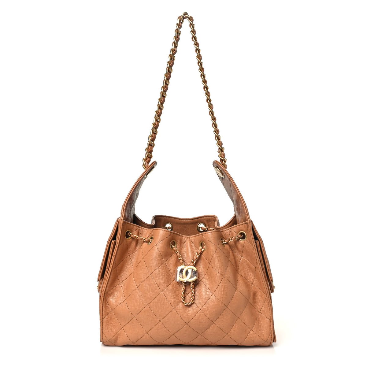 Caviar Quilted Small Chanel 25 Handbag Brown