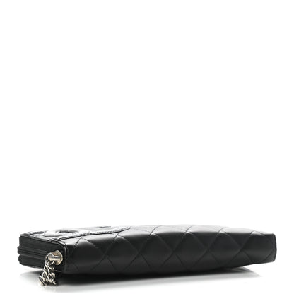 Chanel Calfskin Quilted Cambon Large Gusset Zip Around Wallet Black 4 of 10