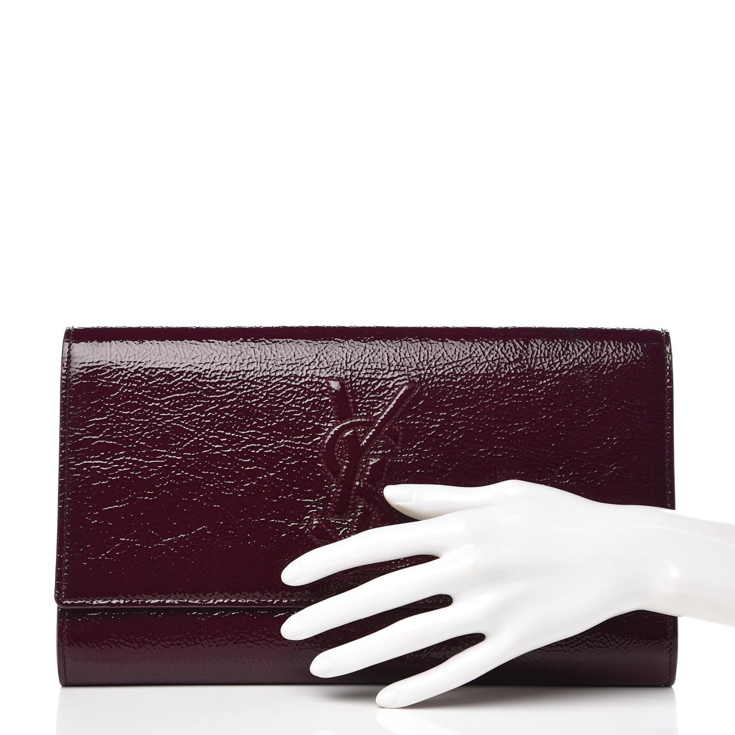 Textured Patent Monogram Large Belle De Jour Clutch Purple