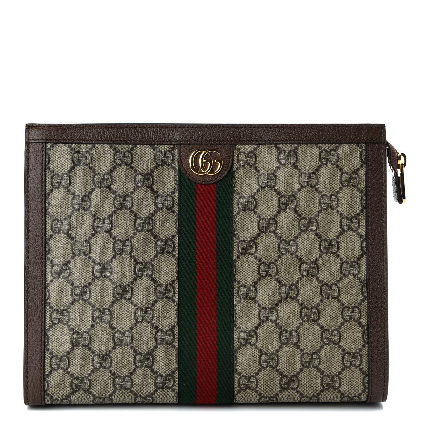 Gucci GG Supreme Monogram Web Ophidia Pouch Brown 1 of 7