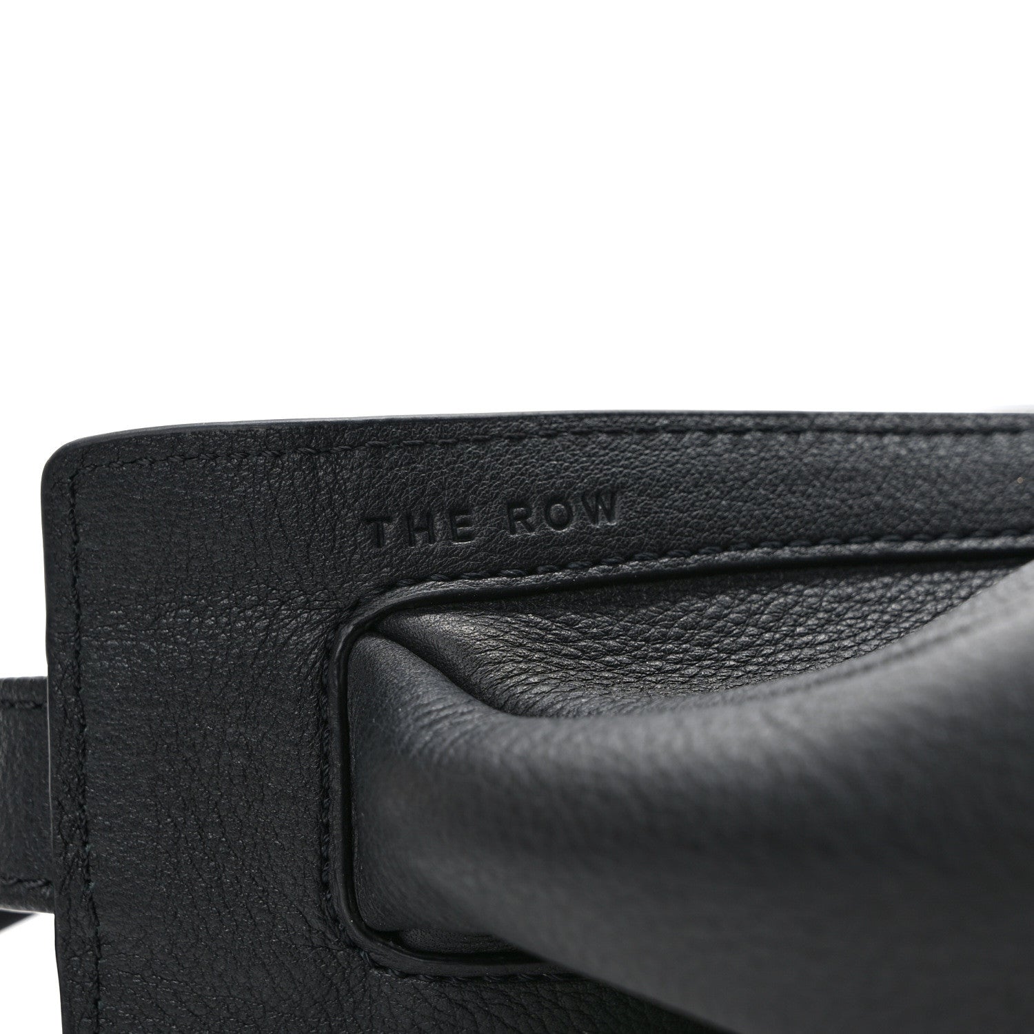 The Row Grained Calfskin Small Slouchy Banana Bag Black 10 of 10