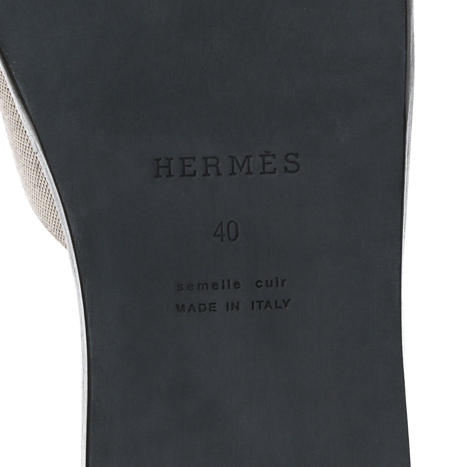 Hermes Canvas Calfskin Mens Izmir Sandals 40 Black Prunoir 6 of 8