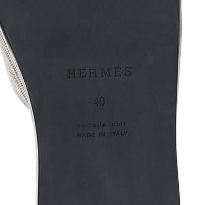 Hermes Canvas Calfskin Mens Izmir Sandals 40 Black Prunoir 6 of 8