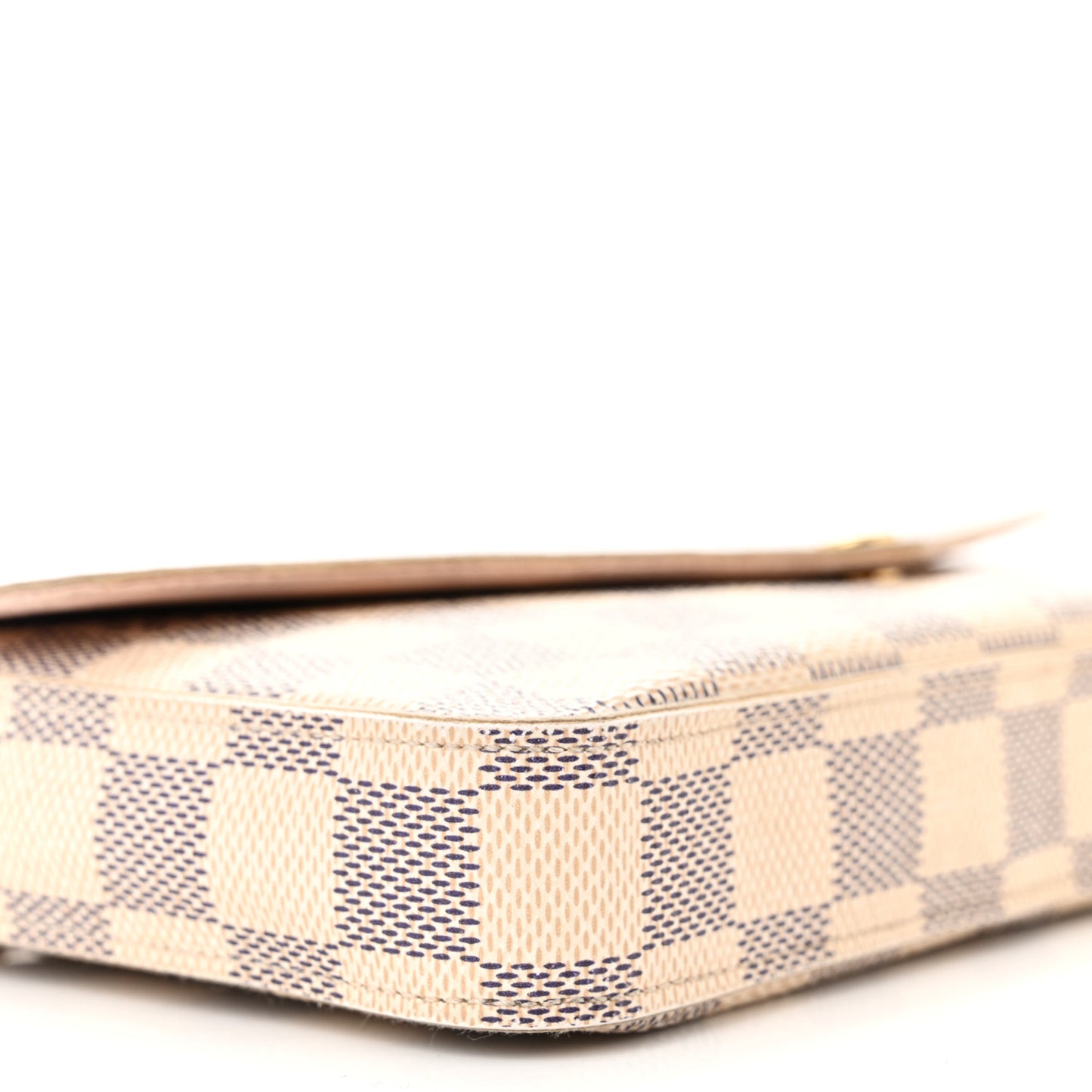 Damier Azur Pochette Felicie Chain Wallet Rose Ballerine