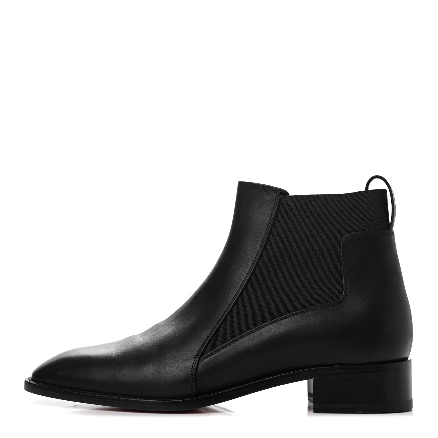 Christian Louboutin Calfskin Ingrassato Womens Marmada Flat Chelsea Boots 40.5 Black 1 of 6